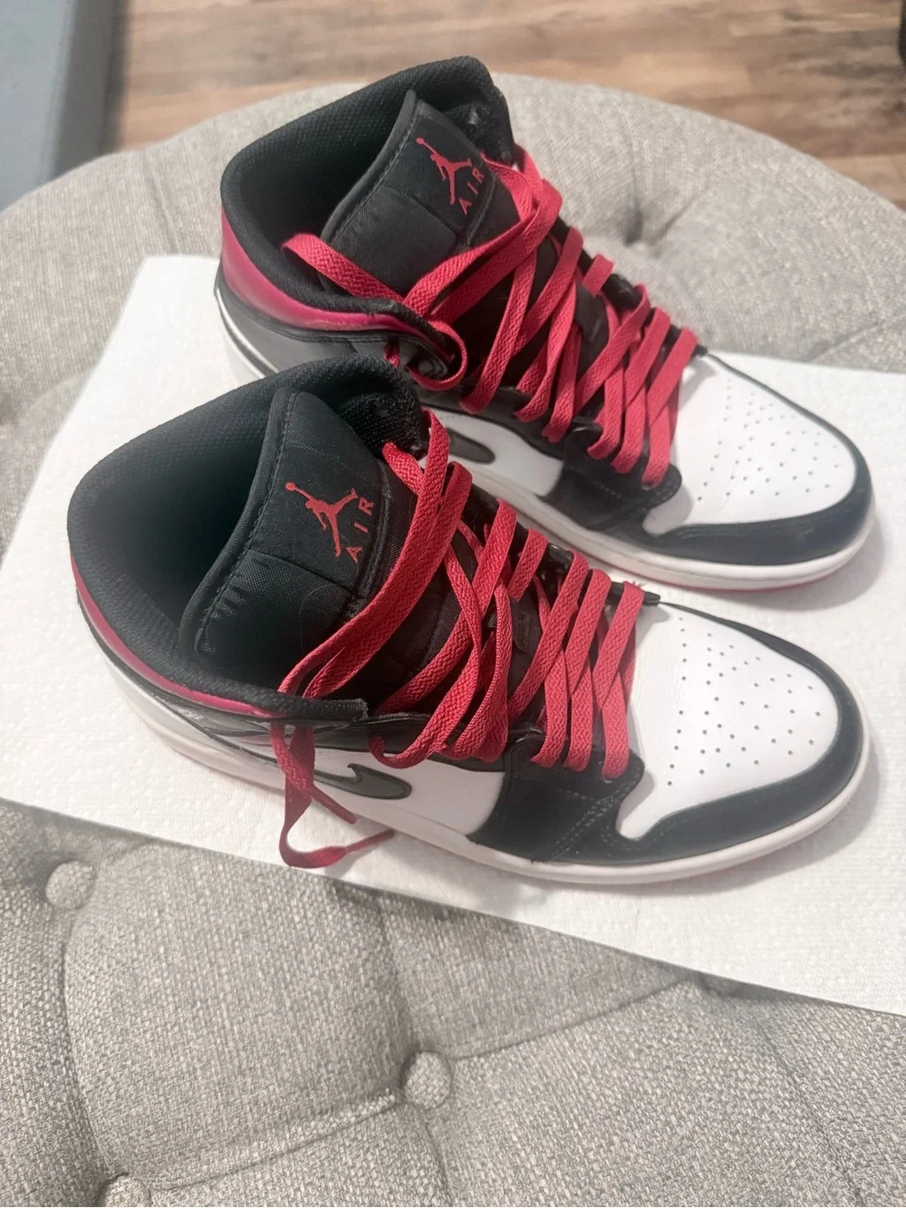 Nike Jordan 1’s Black White and Red Sneakers